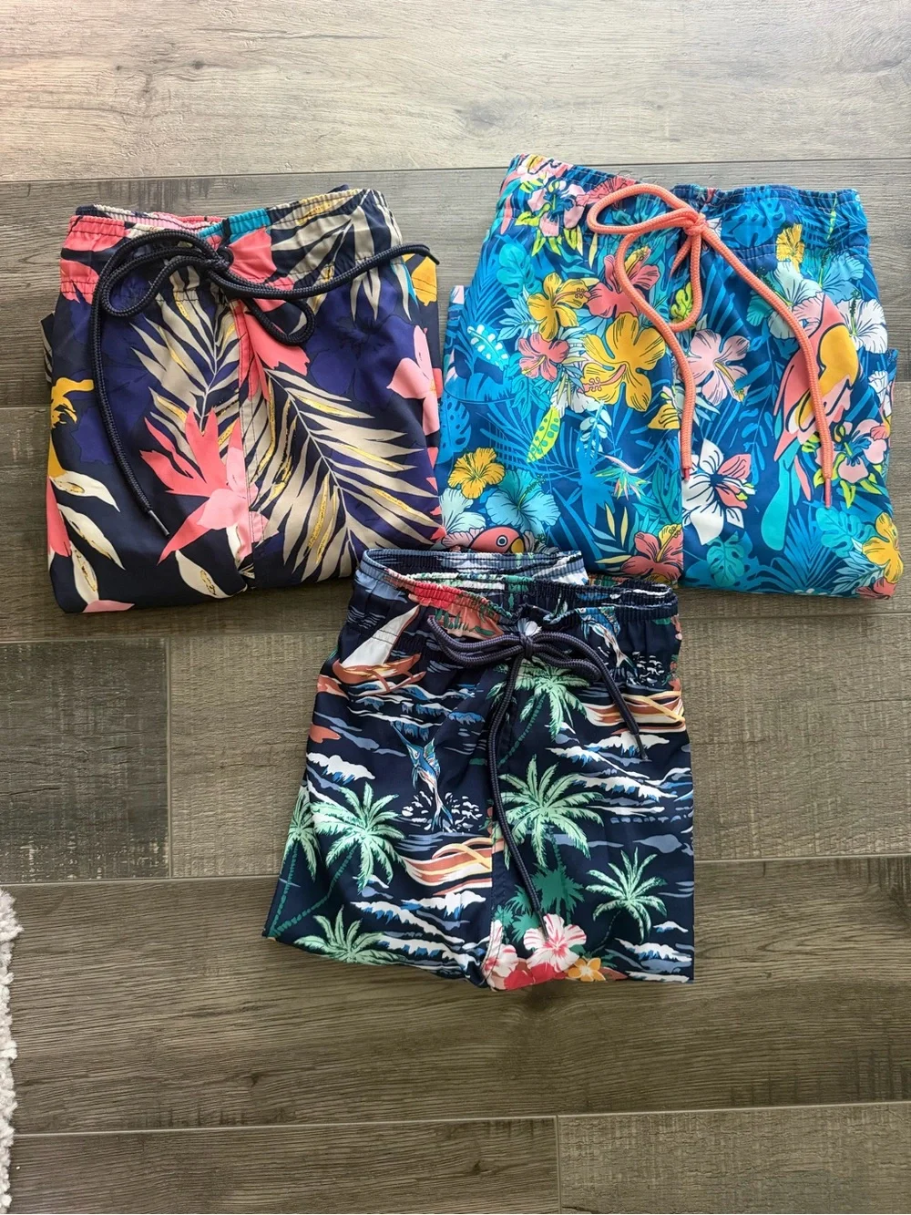 George Tropical Floral Swim Shorts in Blue, Pink, Yellow